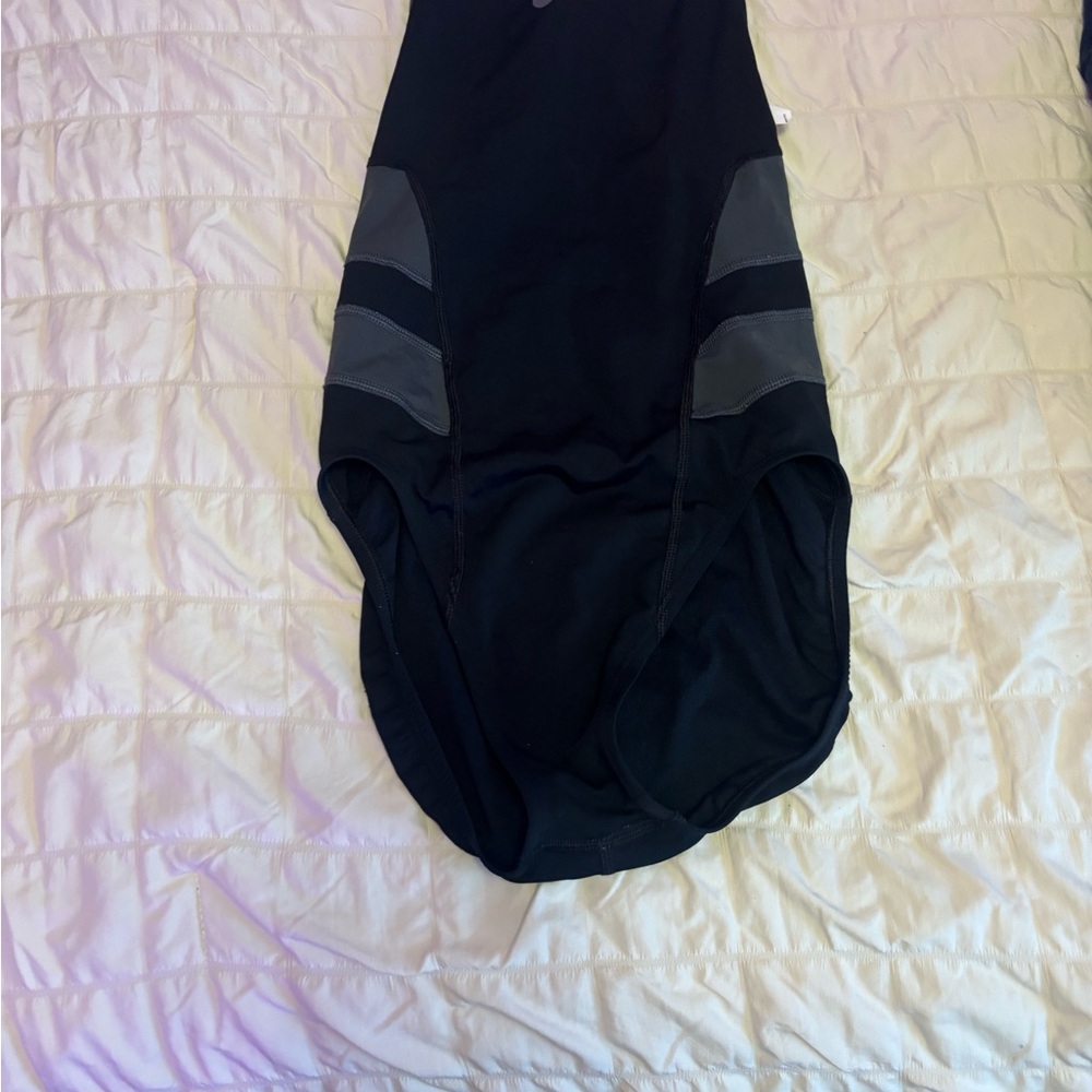 Nike Black and Gray Women's One Piece Swimsuit